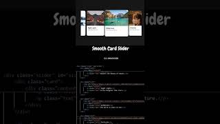 Smooth Card Slider ✨ Modern UI Animation Using HTML CSS & JS|@cs_unlocked #viral #shorts #coding