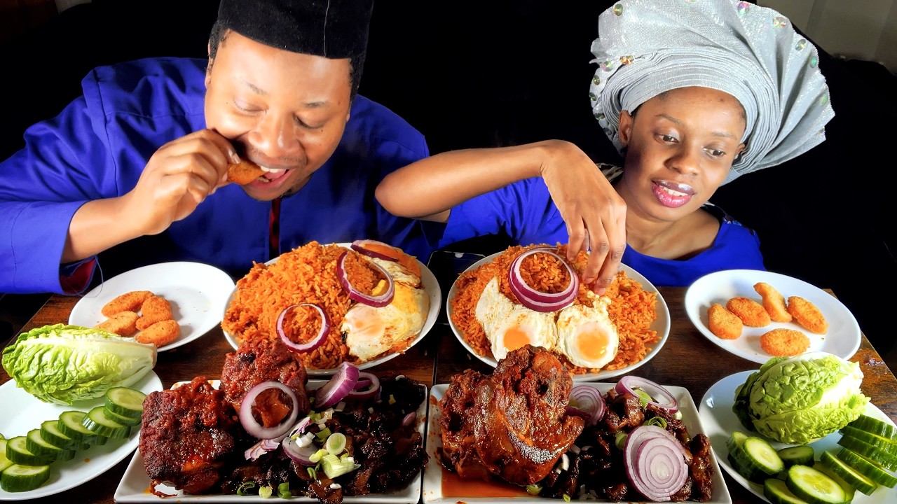 YouTube food videos with sounds rice egg beef chicken nugget lettuce cucumber satisfying videos food