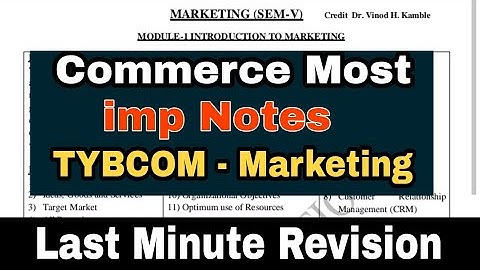 Most Imp Commerce ( Marketing) TYBCOM || Atul Sir Last Minute Revision