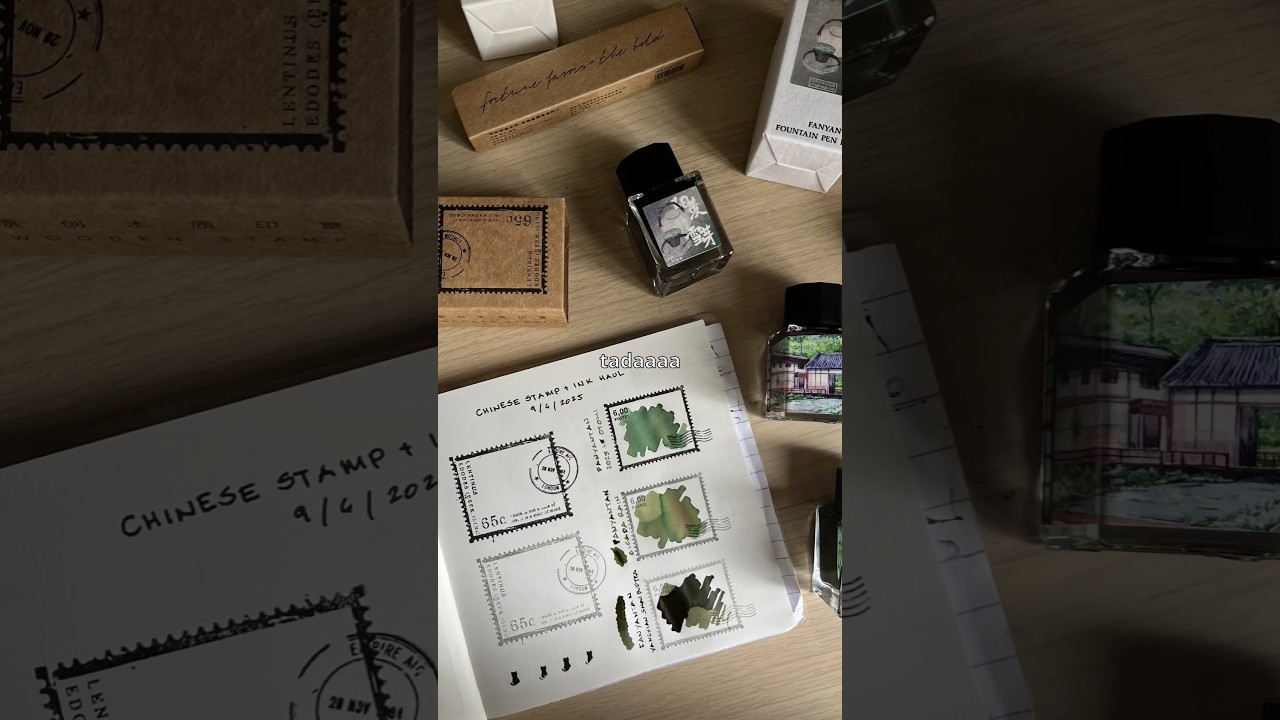 fountain pen ink haul 🍵 new Fanyantan inks (and stamps) unboxing 