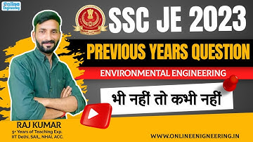 Design of Sewer & Sewerage System SSC JE Part  II  SSC JE PYQs || Raj Kumar Sir #sscje2023