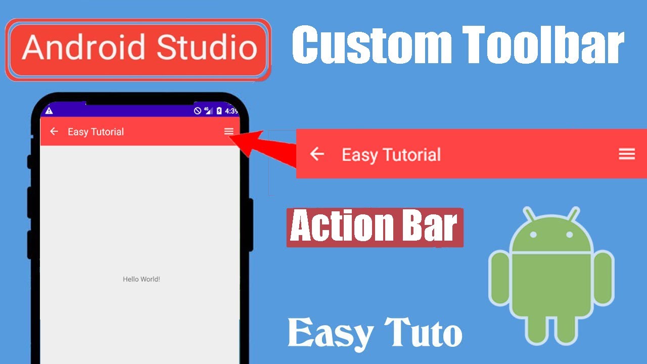 How To Create Custom Actionbar Or Toolbar  | Android Studio | Beginners Tutorial