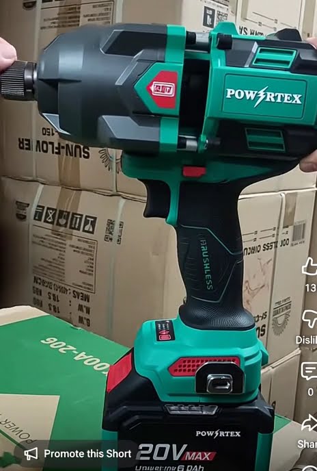 Powertex Machine Powertex Cordless Brushless# Impact Wrench 🔧 20V B batteries powerful # ...
