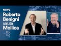 Che tempo che fa  roberto benigni saluta vincenzo mollica e ricorda i loro primi incontri