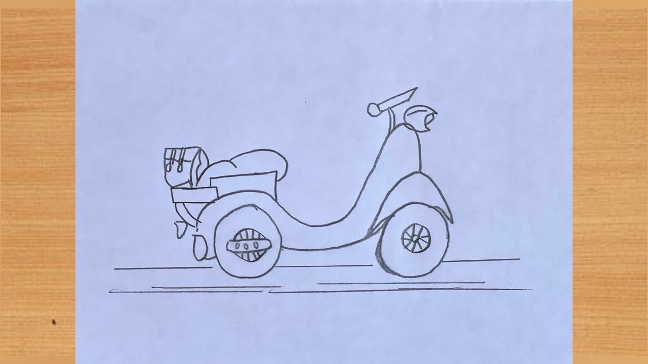 How to Draw a Scooter Step by Step | drawing  pictures | Drawing easy | Scooter Drawing