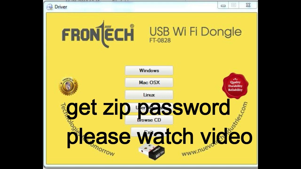 FRONTECH USB WIFI DONGLE FT 0828 download link in Description YouTube