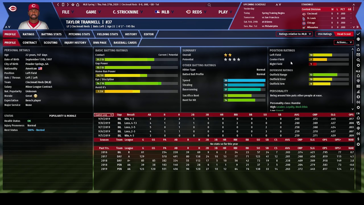 OOTP 19 Reds GM Challenge Episode 17 - Spring Training 2020