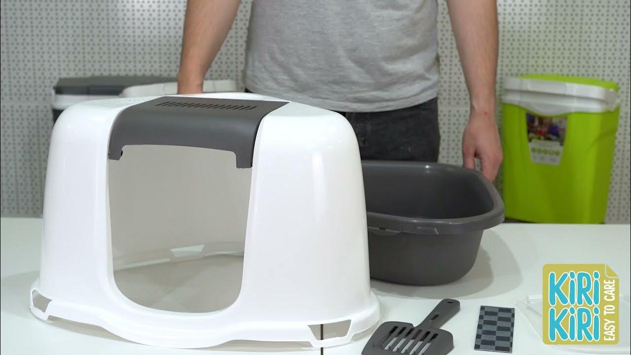 Угловой кошачий туалет домик, KIRI-KIRI, лоток для кошек, с cовком ...