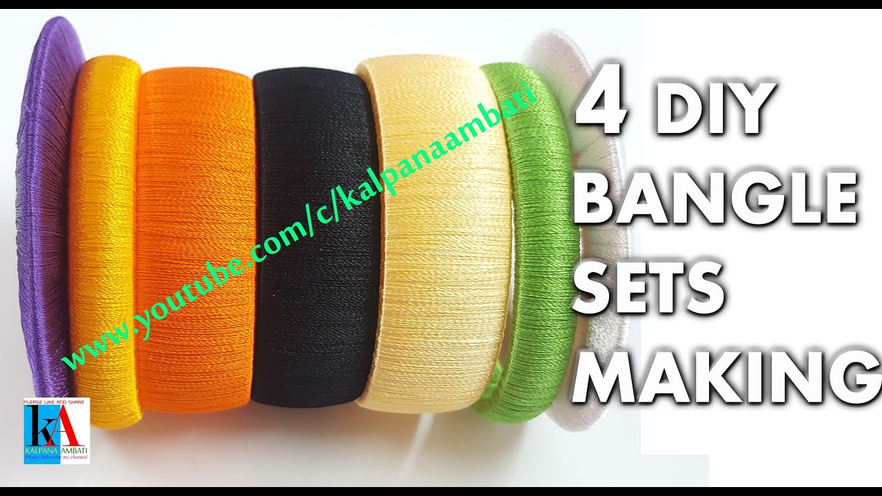 Latest Silk Thread Bangles with mirrors // 4 different Silk Thread Bangles at home // collection