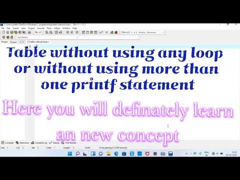Table without using any for loop or more than one printf statement| C language| learn new concept ❤️