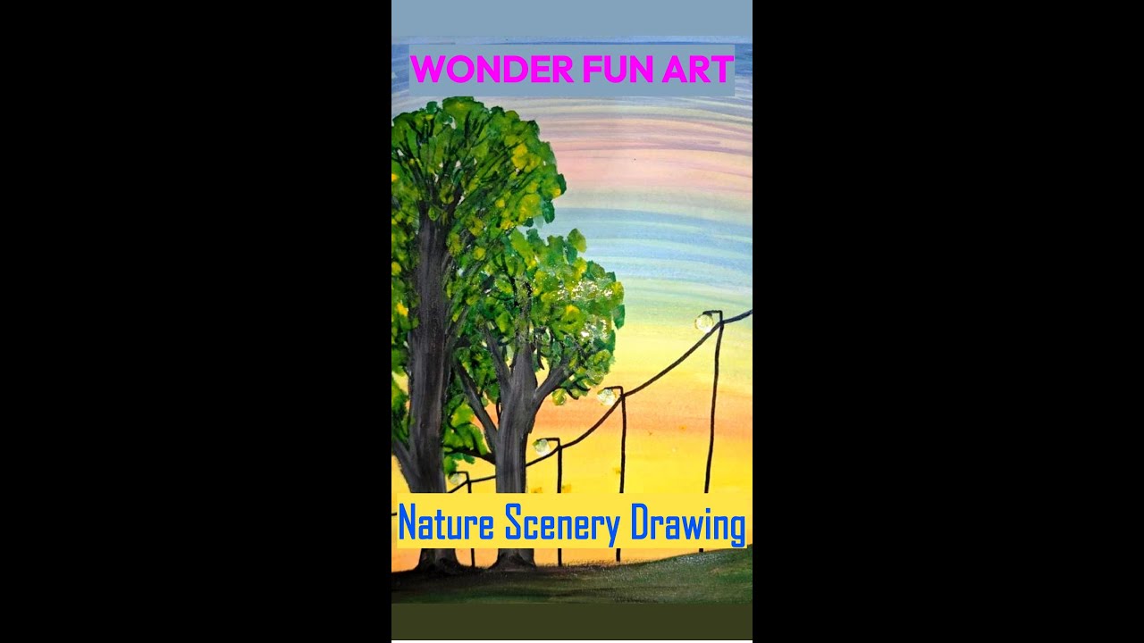 Nature Character Drawing Tutorial Simple Nature Scenery Drawing Tutorial | Learn to Draw Beautiful ...