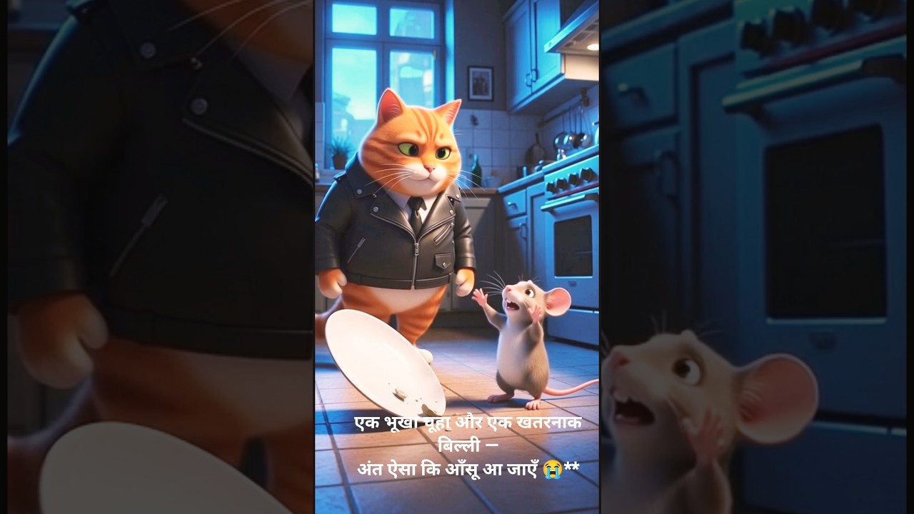 एक भूखा चूहा और एक खतरनाक बिल्ली — अंत ऐसा कि आँसू आ जाएँ 😭**