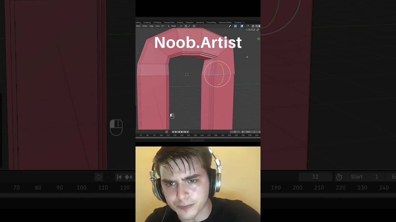 Noob vs Pro artist: connecting two edges #blendertutorial #blender #blendercommunity #blender3d #b3d