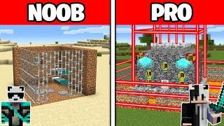 NOOB vs PRO: 😱 SECURITY PRISON BUILD CHALLENGE in Minecraft