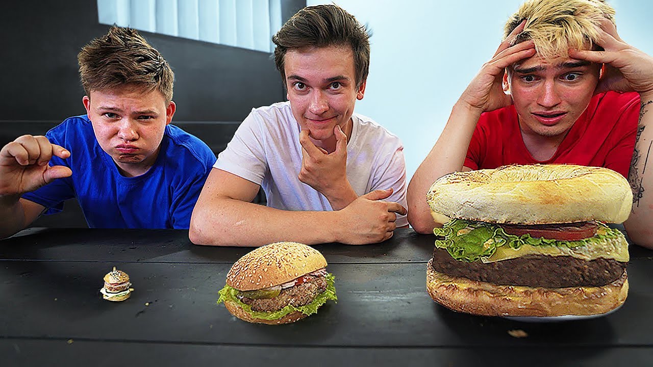 BIG, MEDIUM AND SMALL FOOD CHALLENGE - YouTube
