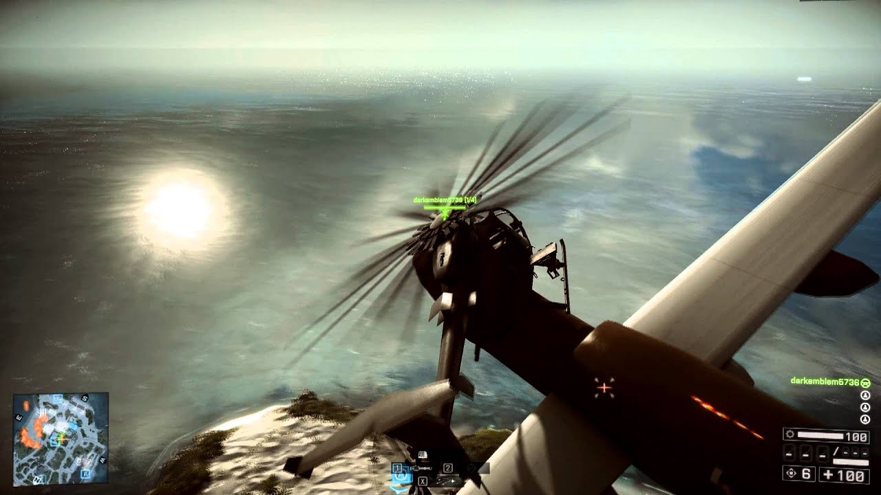BF4 Helicopter Practice... Landed It On A Target Plane - YouTube