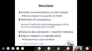 WSS seminar:  Transparency in Statistical Information for all Federal Statistical Agencies