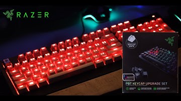 Unboxing Razer PBT Keycap Upgrade Set mercury white (2020) (Sound test)