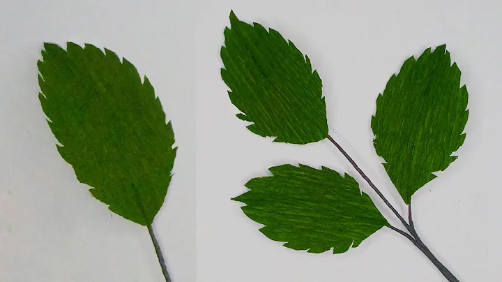 How to make a crepe paper rose-leaf - Paper leaf DIY - Rose paper leaves - Flower leaves