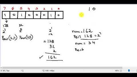 explanation of unsigned char to 8bit binary using pow