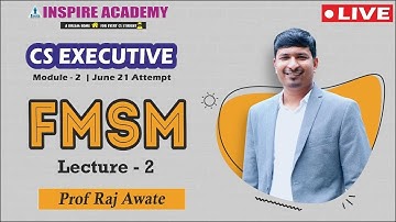 Financial Management lecture 2 |  CS Executive Online LIVE batch | By Raj Awate
