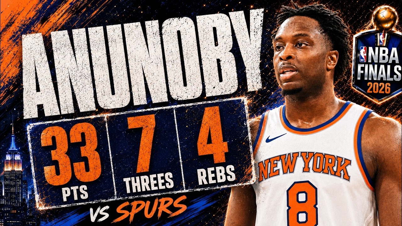 OG Anunoby 33 pts 7 threes 4 rebs vs Spurs 2026 Finals G4