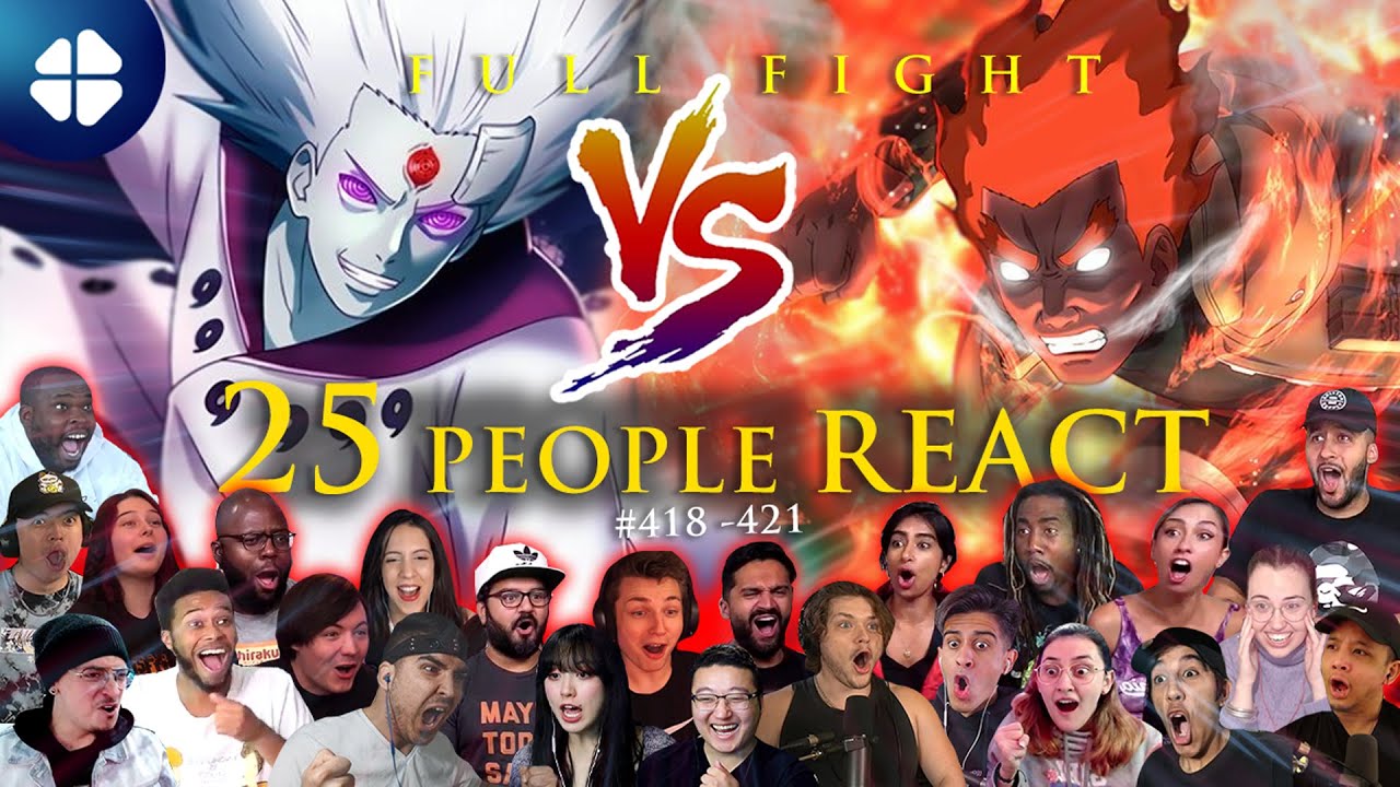  GUY VS MADARA 25 People React FULL FIGHT  Shippuden 418 421   