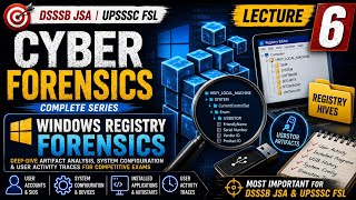 Cyber Forensics Lecture 6 | Windows Registry Forensics 🔍 | DSSSB JSA + UPSSSC FSL