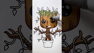 Coloring baby Groot #coloring #colouring #colorwithme #coloringaddict #ilovecoloring #groot