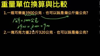 小三重量3 重量單位換算與比較1公斤與公克