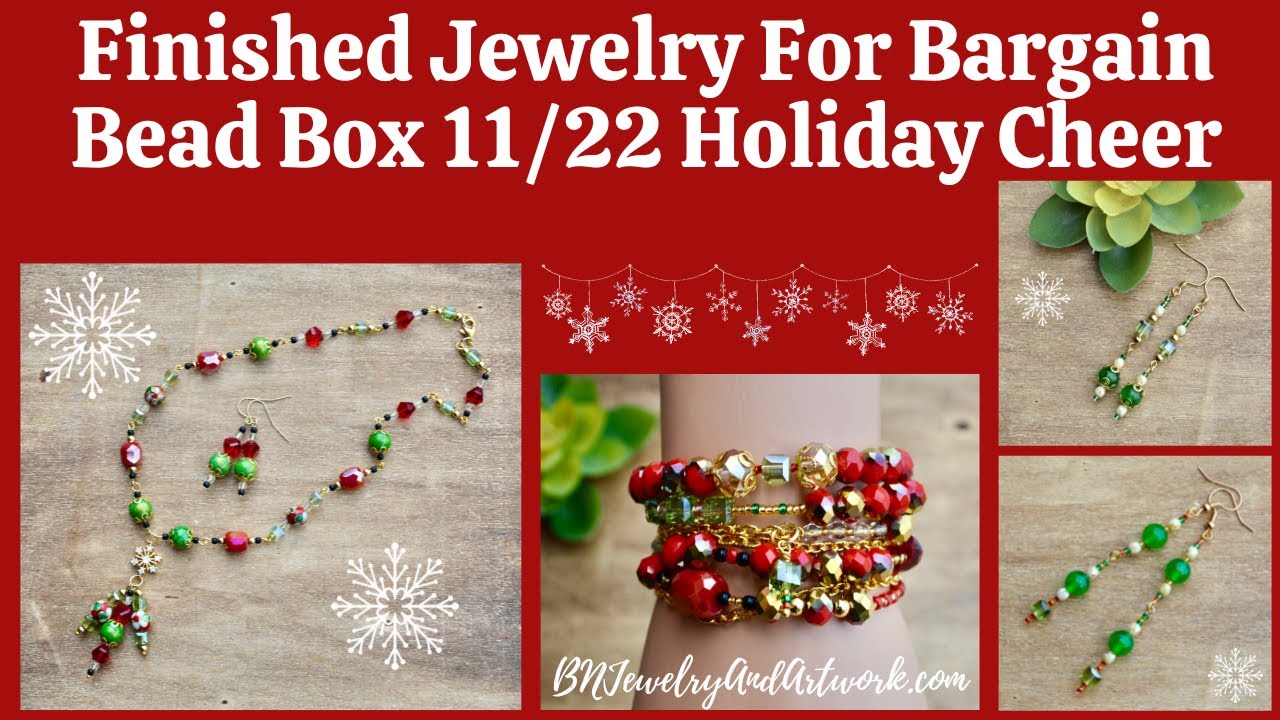 Finished Jewelry For Bargain Bead Box November 2022 Holiday Cheer