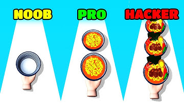 Noodle Stack Gameplay - NOOB vs PRO vs HACKER (iOS/Android)