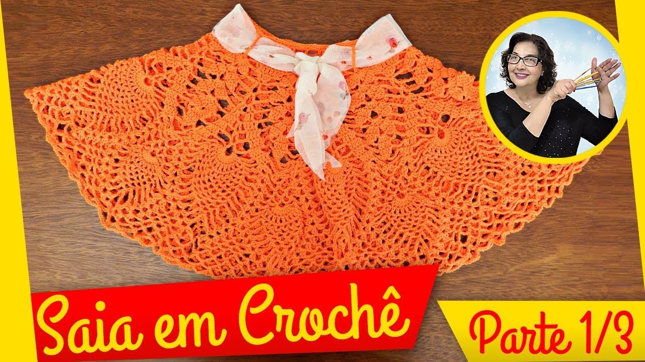 saia de croche infantil com grafico