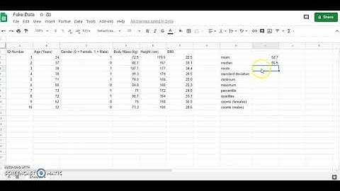 Descriptive Statistics in Google Sheets