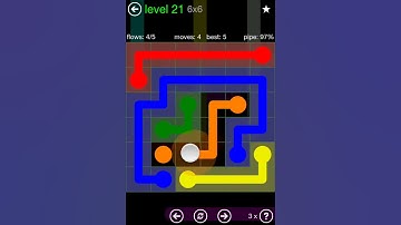 Flow Free Green Pack 6x6 Level 21 Walkthrough