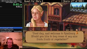 Quest for Glory I: So You Want To Be A Hero (VGA), 100% (Magic-User) in 27:10 by davidtki
