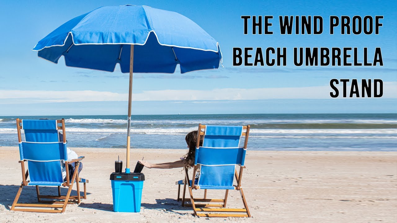 The Wind Proof Beach Umbrella Stand - Hammacher Schlemmer