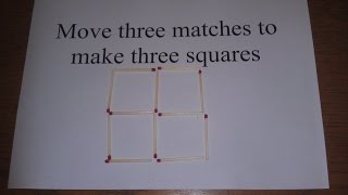How to Solve the Match Stick Puzzle - Move 3 Matches to Make 3 Squares - Plus Solution screenshot 3