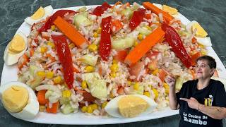 ¿No sabes qué cocinar hoy? ¡Prueba esta ENSALADA de ARROZ! 😎 ¡Te encantará!