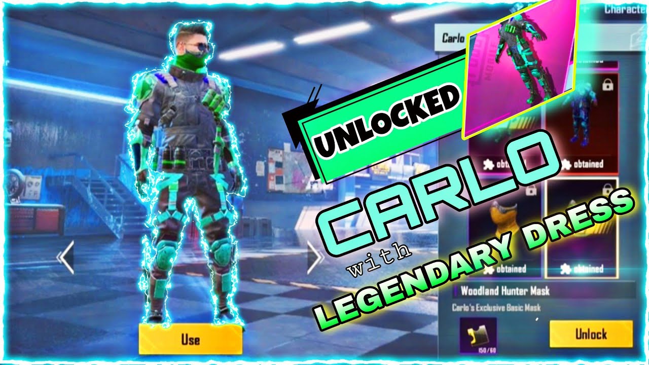 Mysterious Hunter Carlo || PUBG MOBILE || Carlo unlocked with Legendary Dress and Mask 🔥