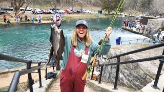 CATCH and COOK at the WORLD'S CRAZIEST Trout Fishing River!!! (THOUSANDS of FISHERMEN!)
