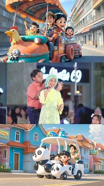 bermain odong-odong dengan teman-teman #NaikOdongOdong #KakNunuk #ReyMaxim #AnisahRazita