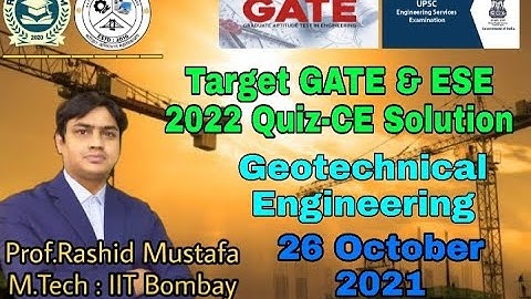 Target GATE & ESE 2022 Quiz-CE Solution | Geotechnical Engineering | 26 October 2021 | RM Classroom