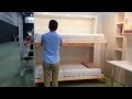 Space saving bunk wall bed