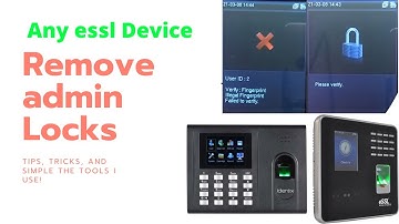 essl identix Biometric Devices remove admin locks || clear admin menu unlock || essl all Devices