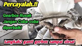 Cara mengganti gearbox mesin cuci lg 2 tabung