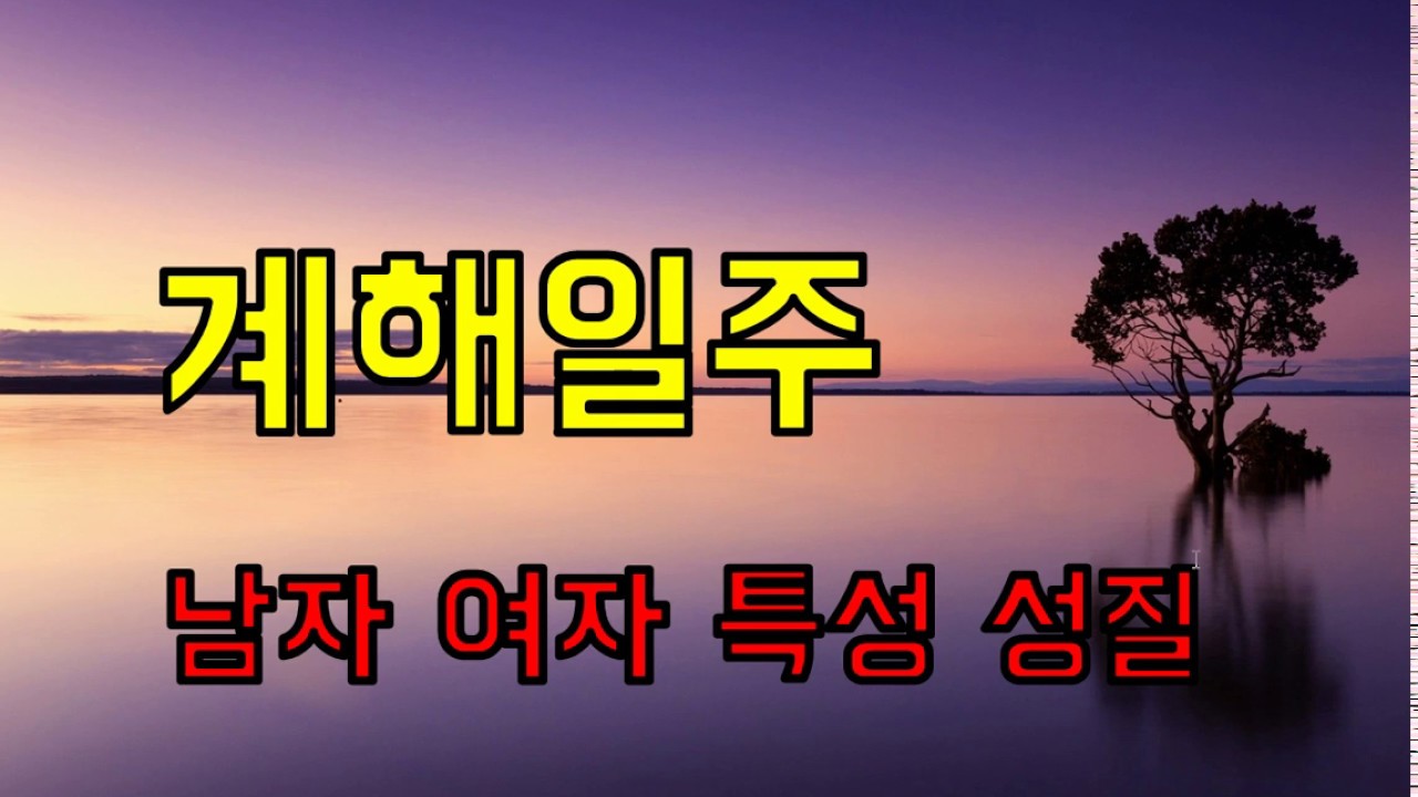 계해일주 여자 남자 특성과 성질 - 명리학토크 033