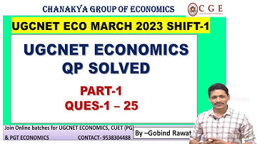 UGCNET ECONOMICS 2023 PART-1, SHIFT -1 QP SOLVED