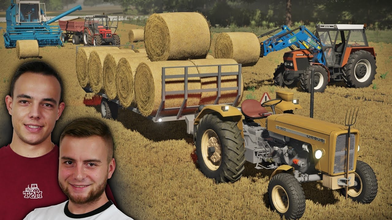 Polska Wieś - Ładowanie Belek Słomy 😱 MAŁOROLNI #5 FS22 🔥 Żniwa z Bizonem - ALE DŁUUGIE POLE.. 🌾 MST