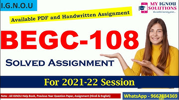 BEGC 108 Solved Assignment 2021-22 | BRITISH LITERATURE : 18TH CENTURY | IGNOU Solved Assignment